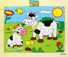 Пазлы Мама и дитя (20 элементов) с картинкой Коровы
