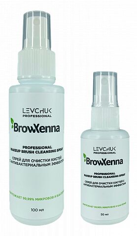 Спрей для очистки кистей с антибактериальным эффектом BrowXenna, 50 мл, 1шт