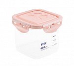 Контейнер для продуктов, розовая крышка