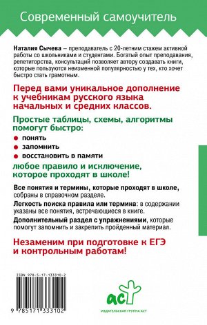 Сычева Н. Все правила русского языка в схемах и таблицах для школьников. Универсальный справочник