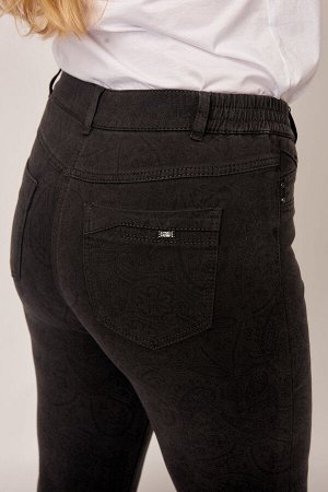 Слегка приуженные серые с принтом джинсы (ряд 48-60) арт. M-BL73120-1551-6-B379