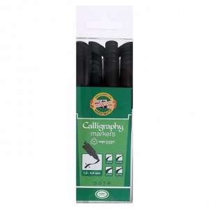 Набор маркеров для каллиграфии 4 штуки Koh-I-Noor 3514, 1-3.0 мм, пластиковая упаковка, европодвес