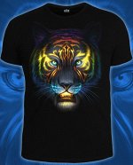 Футболки детские Космический Тигр (Светится в темноте и ультрафиолете)