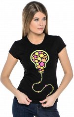 Футболки женские Flower Power (Светится в ультрафиолете)