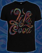 Футболки мужские Life is Good-типографик (Светится в ультрафиолете) SALE!