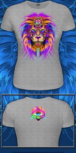 Футболки женские Cyber Lion (Светится в ультрафиолете)