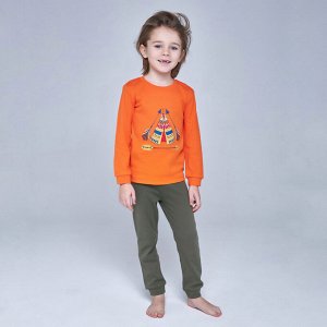 KOGANKIDS Пижама для мальчика, оранжевый, хаки