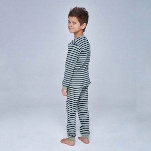 Пижама для мальчика, хаки полоска