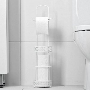 Органайзер для туалетной бумаги «Ажур», 13,5?13,5?60 см, цвет белый