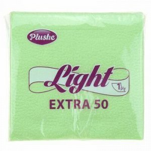 Салфетки бумажные 22,5х22,5см "Plushe Light Extra 50", 1 сло