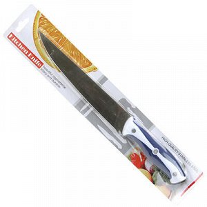 Нож кухонный 200мм прорезиненная ручка сине-белая "Универсал