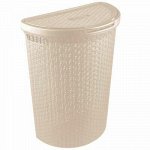 Корзина для белья пластмассовая &quot;Eco style&quot; 46х26х61см, беже