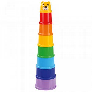 Игрушка детская пирамидка пластмассовая, 8 разноцветных форм