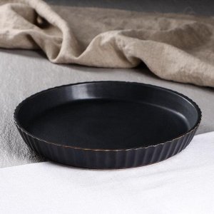 Форма для выпечки "Круг", черная, матовая, керамика, 26 см
