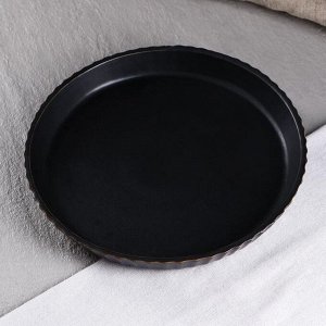 Форма для выпечки "Круг", чёрная, матовая, керамика, 26 см