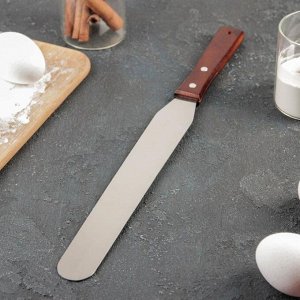 Кондитерская лопатка - палетка, прямая, 37.5 см, рабочая часть 25 см, коричневая