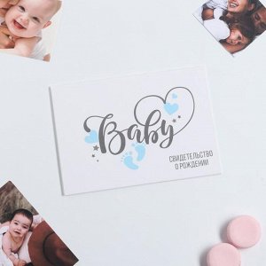 Папка для свидетельства о рождении BABY, для мальчика, под новый формат, 23 х 17 см