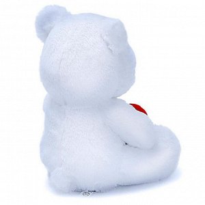 Мягкая игрушка «Медведь Вельвет» с валентинкой, 30 см, цвет белый