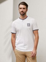 Джемпер легкий с воротом &quot;поло&quot; к/р муж BeGood SS21MJ206 Resort белый