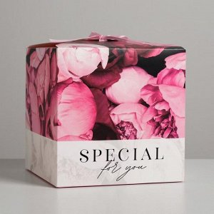 Коробка складная «Цветы», 18 ? 18 ? 18 см
