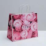 Пакет подарочный крафтовый «Enjoy every moment», 32 x 28 x 15 см