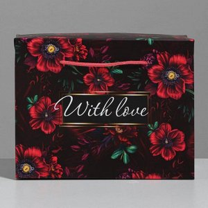 Пакет—коробка, подарочная упаковка, «With love», 23 х 18 х 11 см
