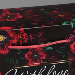 Пакет—коробка, подарочная упаковка, «With love», 23 х 18 х 11 см