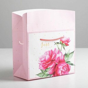 Пакет-коробка «Just for you», 23 × 18 × 11 см