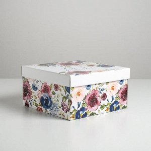 Коробка складная «Цветы», 28 х 28 х 15 см