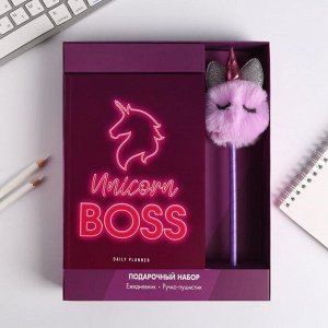 Подарочный набор: Ежедневники ручка Unicorn Boss