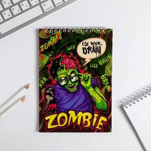 Блокнот ZOMBIE, на гребне, А5, 40 листов