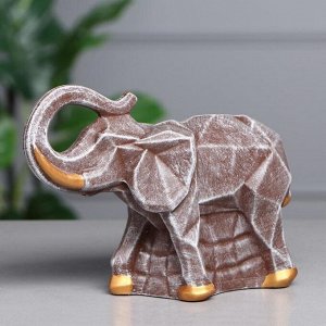 Набор статуэток "Пара слонов", камень, коричневый