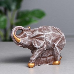 Набор статуэток "Пара слонов", камень, коричневый