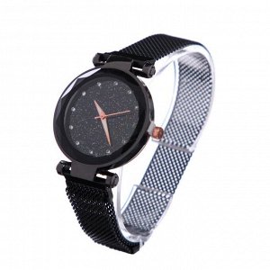 Подарочный набор 2 в 1 "Ночь": наручные часы и браслет, d=3.5 см, магнитный ремешок