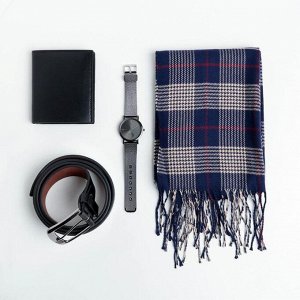 Набор "С Новым годом!", шарф (195х35 см), ремень (122х3,7 см), кошелёк и наручные часы
