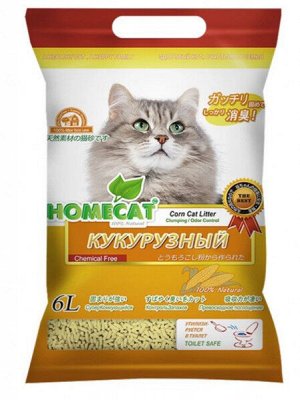 Наполнитель HOMECAT &quot;Эколайн&quot; Кукурузный комкующийся 6л