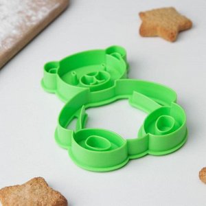 Форма для печенья и пряников "Мишка", цвет зелёный