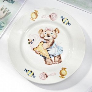 Тарелка мелкая «Медвежата», d=17,5 см, рисунок МИКС