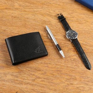 Набор подарочный 3в1 (часы, кошелек, ручка)