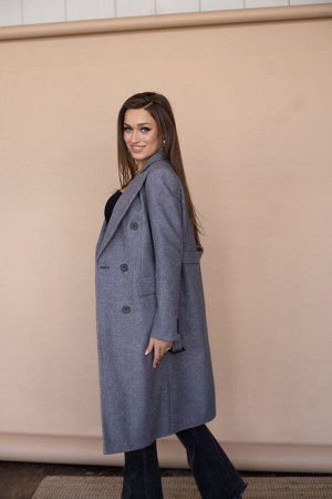 Пальто женское демисезонное 22510  (серый/рубчик)