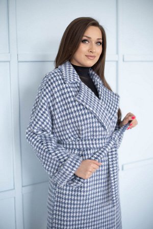 Пальто женское демисезонное 22480  (grey blue)
