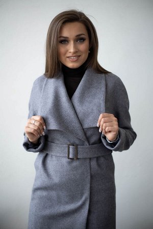 Пальто женское демисезонное 22580  (серый/рубчик)