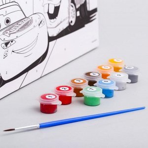 Картина по номерам для детей «Молния Маккуин и Мэтр» 20x30 см, Тачки