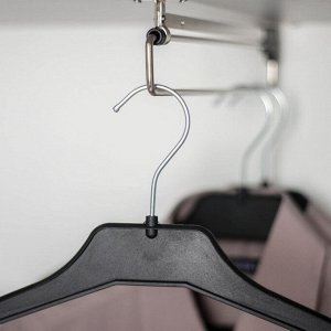 Вешалка-плечики для трикотажа и легкой одежды, размер 46-48 см, цвет чёрный