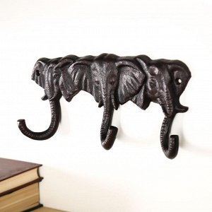 Крючки декоративные металл "Три слона" 12х25,5х4 см