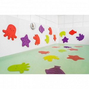 Набор антискользящих мини-ковриков для ванны 4 шт., с пальчиковыми красками