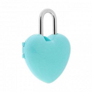 Замок навесной кодовый "Сердце", цвет голубой