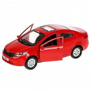 Машина металлическая Kia Rio, 12 см, открываются двери, инерционная, цвет красный