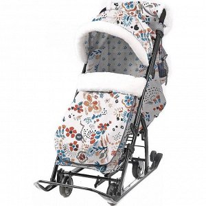 Санки-коляска «Ника детям 7-5», цвет цветочный светлый