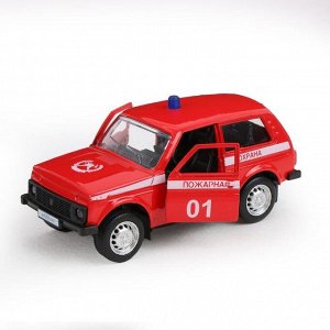 Машина металлическая «Джип Пожарная охрана», масштаб 1:50, инерция